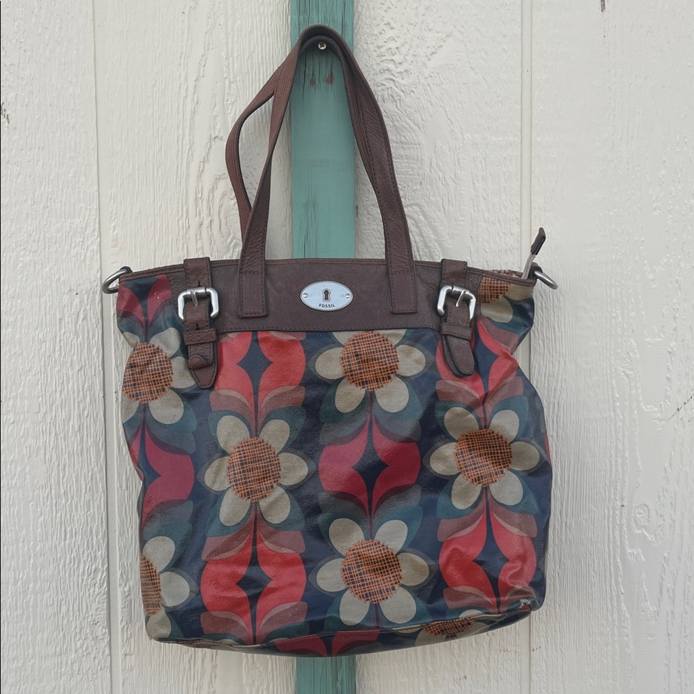 Fossil Key-Per floral tote bag